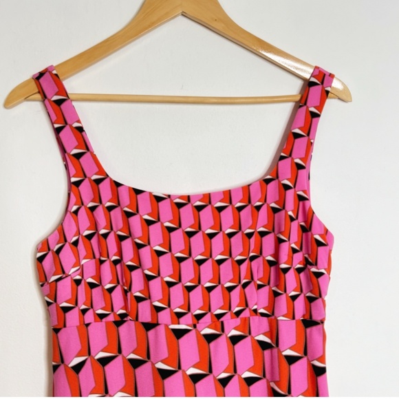 Diane Von Furstenberg X Target Dress Mini Retro Geo Print Pink Orange Black Sz 6 - Picture 6 of 15